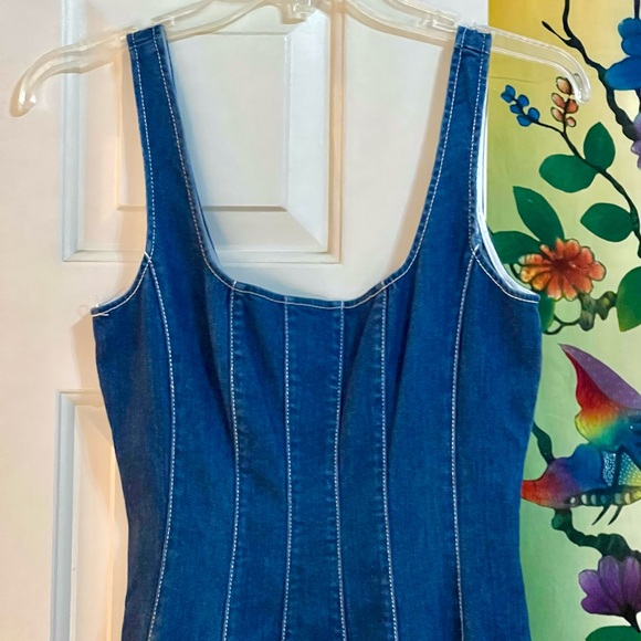 🌺🎉HP🎉🌺 NWT Staud Wells Denim Mini Dress - Picture 11 of 16